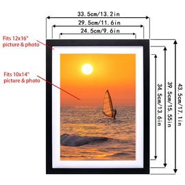 ZZFQXZ 12x16 Frames for Diamond Painting 30x40cm Diamond Art Frame Display Picture 10x14inch/25x35cm with Mat, 12x16inch/30x40cm Solid Wood Frame Black (ZK002