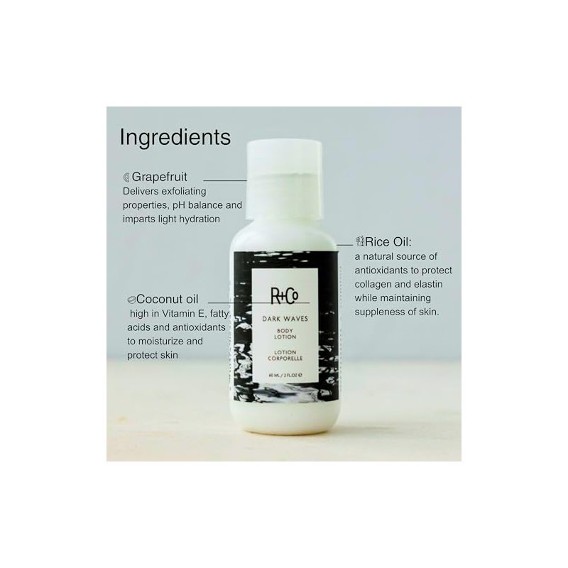 R+Co Dark Waves Body Lotion, 2 oz.