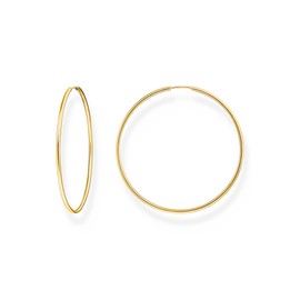 Thomas Sabo Large Hoop Earrings Gold Plated Silver CR729-413-39, Sterling Silver, No Gemstone