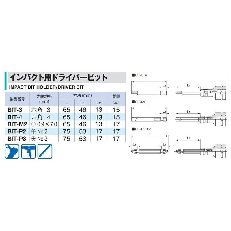 Tone Driver Bit BIT-P2 Bit Insertion (+) No. 2