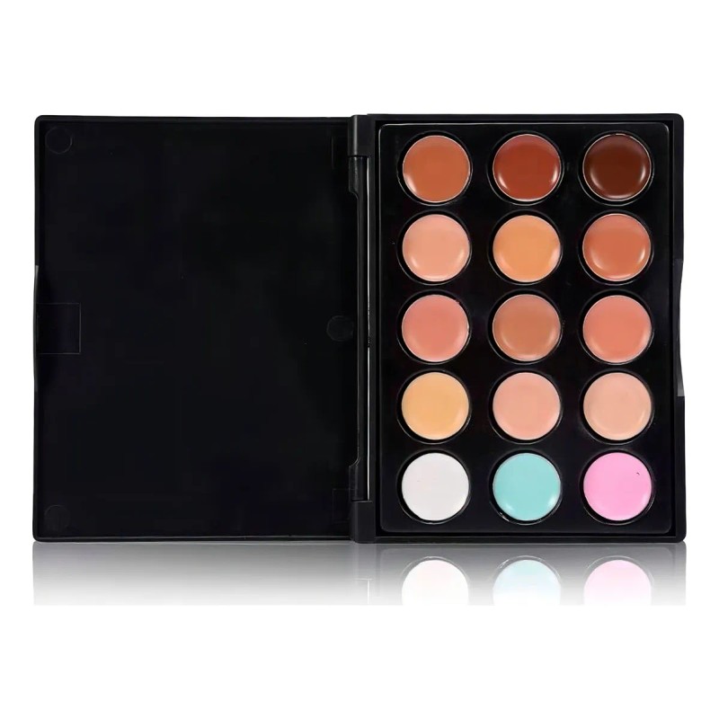 Paleta Correctores Universo en Linea 15 Tonos Crema Larga Duración