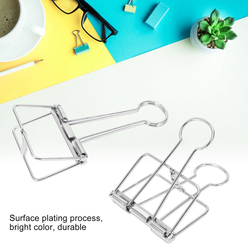 51mm 30pcs Binder Clips Strong Clamping Force Metal Hollow Tail