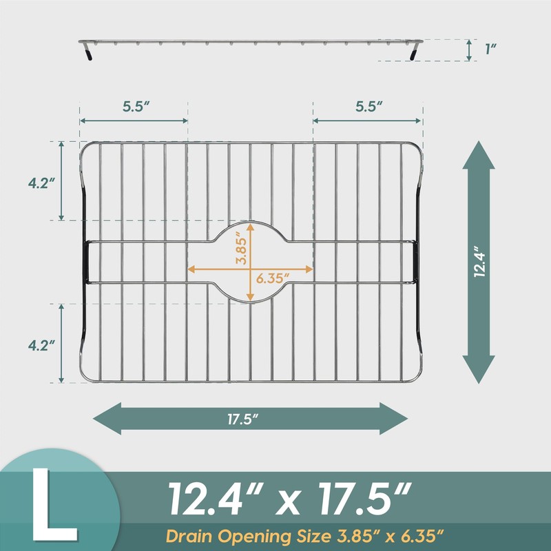 SunnyPoint 304 Stainless Steel Sink Protector Rack – Rust-Resistant Grid