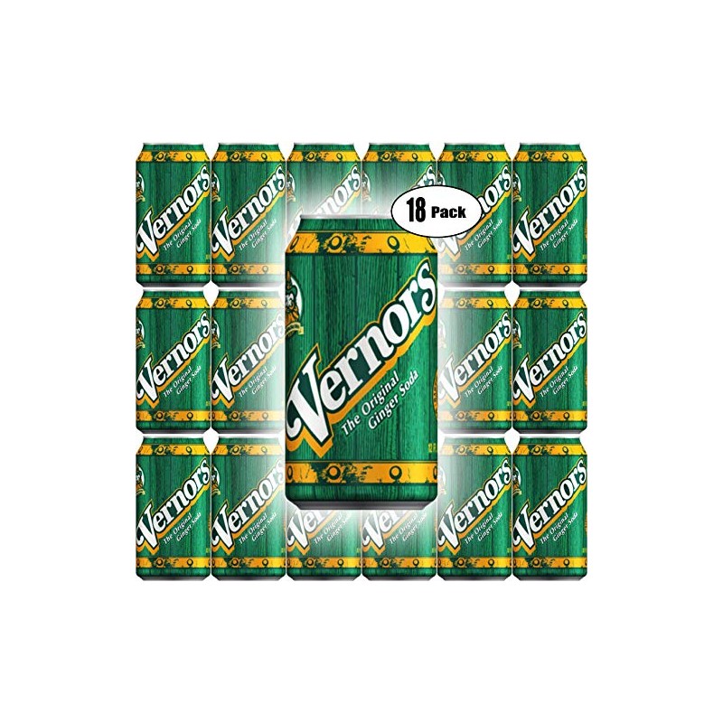 Vernors Ginger Soda, 12oz Can (Pack of 18, Total of
