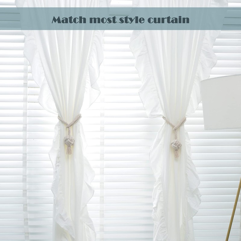 WANFASO 2 Pack Tassel Rope Curtain Tie Backs Nautical Style