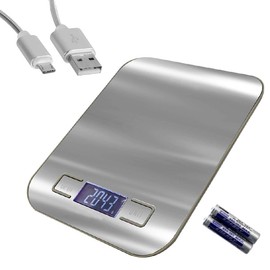 CHIC FANTASY Báscula Digital gramera. Practica Resistente Máxima precisión y calidad con USB y Pilas incluidas