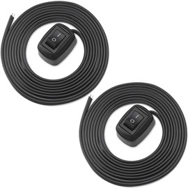 MKBKLLJY 2Pcs Black Paste Type Switch Car Rocker Switch ON/Off Surface Mount DC 12V Push Button Switch LED Light Strip Switch 24V 110V 230V 3A 5A 10A High Current with 78.7inch Cable for Various Lamps