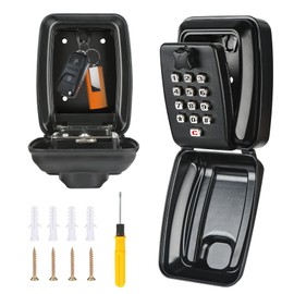 Key Safe with Number Code, Key Safe Outdoor Waterproof Key Box, Key Box with Number Code, 12 Digits, Modern Key Cabinet for Home, Office, Garage, School, Tenant