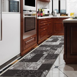 BY COCOON 2'x6' Runner Rug| Carpet Runner Kitchen Rug Kitchen Runner Washable Rug Hallway Runner (60Cm x 180 Cm Grey Rug)