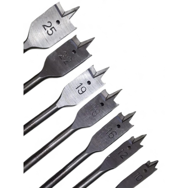 Set Punte Trapano Legno 8 Pezzi | Mecchie Piatte 10–25
