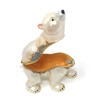 Kubla Crafts Enameled Polar Bear Cub Trinket Box, Accented with