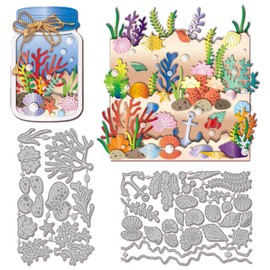 GLOBLELAND Coral Reef Cutting Dies for DIY Scrapbooking Metal Shell Cut Dies Sea Animals Die Cuts for Card Making Embossing Photo Album Craft Decor