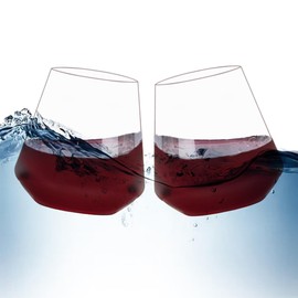 MICHLEY Large Stemless Wine Glasses Clear Tritan Plastic-Unbreakable Wine Cups for Red and White, Dishwasher Safe, 17oz, Set of 4