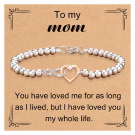 LANWLOSI Mother's Day Bracelet Gifts for Mom Mother in Law Adjustable Infinity Heart Bracelet Mother Gifts from Daughter/Daughter in Law Mother's Day Birthday Gifts for Mom Mama