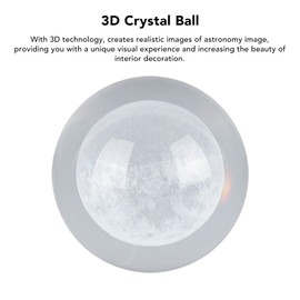 WOHPNLE 60mm 3D Crystal Ball Luminous Clear Sculpture Round Astronomy Ball Miniature Sculpture Ball Night Light (Moon Crystal Ball) Base Birthday Gift for Girls Boys