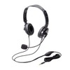 Elecom HS-HP20TBK Headset, Wired Microphone, 4-Pole, Binaural, Overhead, Durable Cord,