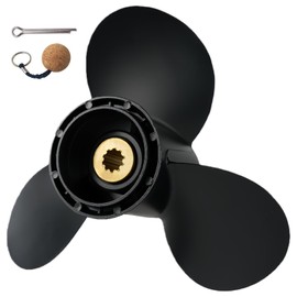 VRIWOY 9 1/4×8,9 1/4×9,9 1/4×10,9 1/4×11,9 1/4×12pitch Upgrade Aluminum Outboard Motor Boat Propeller for Suzuki,fit 8HP 9.9HP 15HP Engines,10 Spline Tooth (9 1/4Diam×11Pitch)