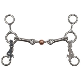 Showman Cowgirl Legacy Stainless Steel JR Cowhorse Bit w/Dog Bone & Copper Roller