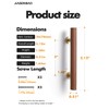 JIASENBAO Brown Leather Drawer Pulls 5 Pack 3" (76mm) Hole