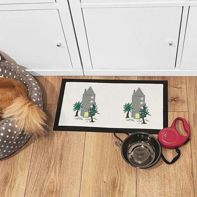 'Honeysuckle Tower Covered In Flowers' Pet Feeding Mat (PM00023158)