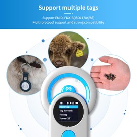 NetumScan Bluetooth Pet Microchip Scanner Reader RFID EMID, 3-in-1 Portable Pet Chip Scanner 2048 Tag Data Storage Animal Tag Scanner with TFT Screen, 1200mAh for ISO 11784/11785,FDX-B and ID64 RFID
