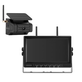 Magnetic Solar Wireless Backup Camera with 7” HD Monitor No Wiring Rechargeable Battery IP68 Night Vision Rearview Camera System for Car RV Truck 5th Wheels Horse Trailer Camera