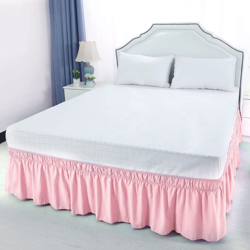 PiccoCasa Elasticated Bed Skirt Ruffled Bed Base Wrap Around Bed