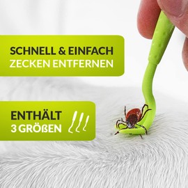 Zrilubkrelz® tick tongs tick remover set of 3 tick levers premium tick protection for e.g. Dog, cat, horse e.t.c. Alternative to tick card, tick medium, tick tweezers