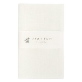 Iroha Color Plain Tenugui, 100% Cotton, Made in Japan, White, No Anti-fraying Treatment, 35.4 x 13.0 inches (90 x 33 cm)