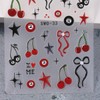 Summer Nail Art Stickers Decals Cherry Bowknot 5D Embossed Nail