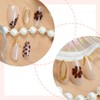 24 Pcs Pink White Press on Nails Short Almond,MINGCHUN Summer