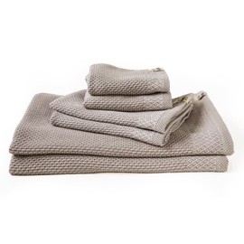 泉州南部織 Honeycomb Weave 100% Cotton Face Towel Set - Ultra-Absorbent, Quick-Drying, Soft and Durable, Manufacturing with Senshu Post-Bleaching for Gentle Skin Care Set of 6 (Gray)