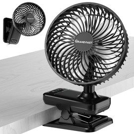 10000mAh Clip On Fan, 42H Run, Quiet & Auto Oscillating Table Fan, Rechargeable with 4 Powerful Speeds, Battery Operated Desk Fan with Sturdy Clamp for Camping Outdoor Travel RV Home Bedroom Office