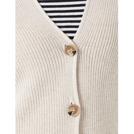 Marc O'Polo Women's Long Sleeve Cardigan Sweater, White, S