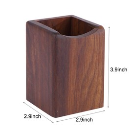loranzi Wood Pen Holder for Desk,Natural Wooden Pencil Holder Desk Accessories & Workspace Organizers (Black Walnut)