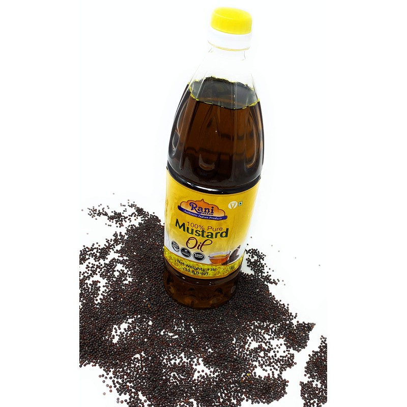 Rani Mustard Oil (Kachi Ghani) 33.8 Ounce (1 Liter) Pack