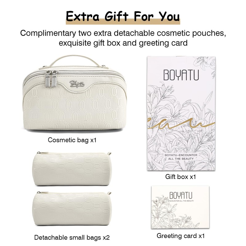 BOYATU Travel Makeup Bag for Women: Cosmetic Organizer Bag with