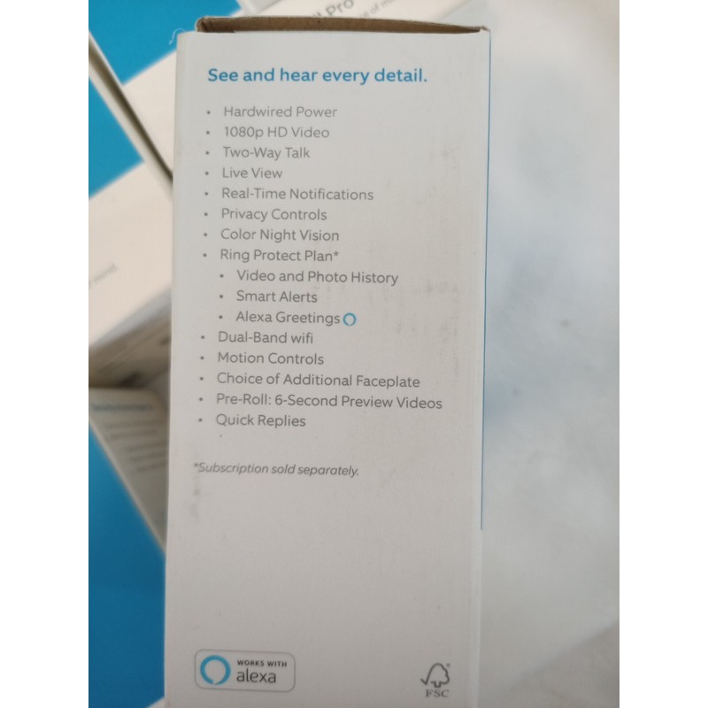 Ring Video Doorbell Pro 1080P HD Smart Wi-Fi Wired Satin