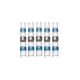 WeltiesSmartTools 10 Solder Connectors Blue 1.5-2.5 mm² with Heat Shrink Tube and Tin Waterproof Ring for Car Model Making Cable Repair without Soldering Iron without Crimping Tool