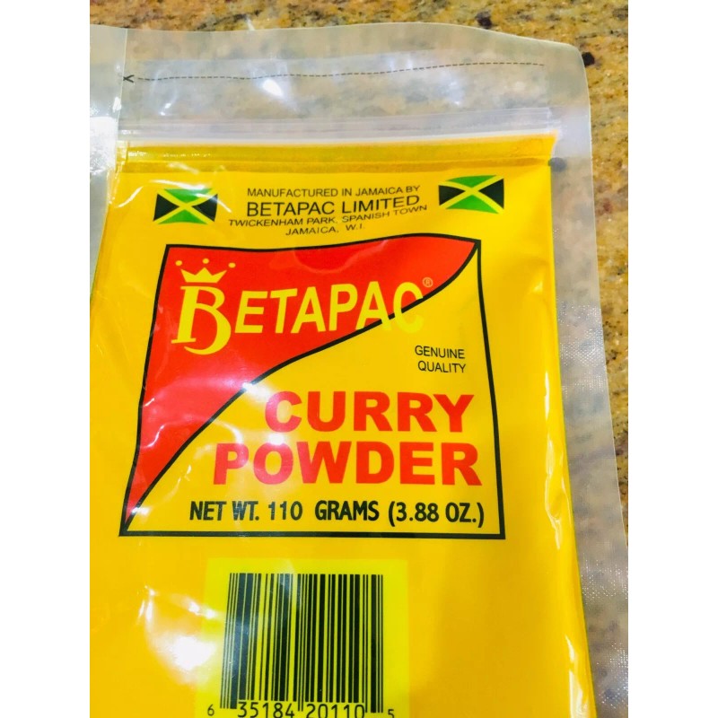 BetaPac 100% Jamaican Curry Powder Seasoning BetaPac 3.88oz(110 Grams) Packet