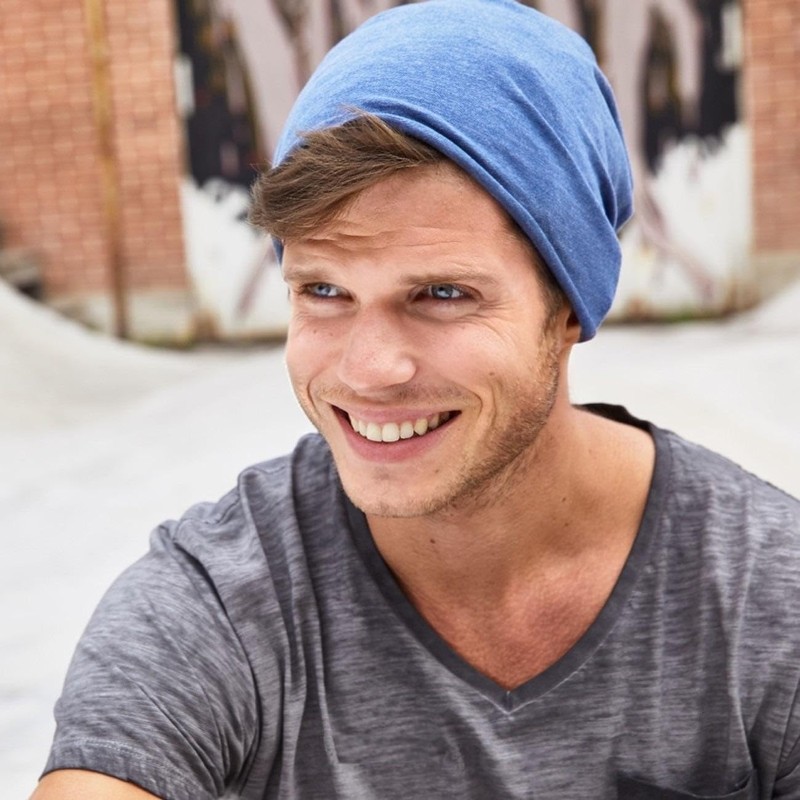 Hatstar Long Slouchy Beanie, 2-in-1 Reversible Jersey Hat in 45