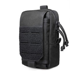 WYNEX Tactical EDC Pouch, Molle Utility Pouches Gadget Organiser Phone Holder Waist Pack IFAK Bag Smartphone Pouch Tool Holster Pocket Gadget Waist Pack, black, Additional pocket