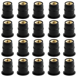 Pack of 20 M5 motorcycle windscreen nuts, rubber nuts, motorcycle windscreen screw mounting nuts, windshields, shaft nut (convex type, M5)