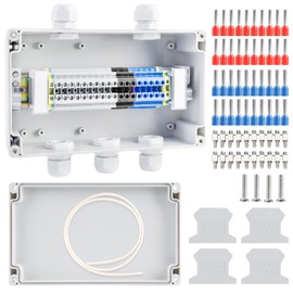 Junction Box IP68 Waterproof, Junction Box 2 in 3 Out, Surface-Mounted Junction Box, ABS Junction Box, Surface-Mounted Junction Box, Garden, Electrical Connection Box for Wet Rooms, Floor, DIY
