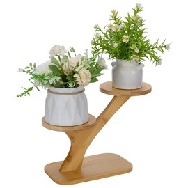 FINGERINSPIRE 3 Tier Bamboo Plant Stand Rack Small TableTop Succulent Plant Stand Windowsill Plant Shelf for Home Office Balcony Garden Patio Decoration