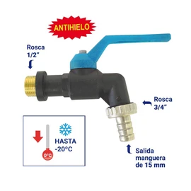 S&M 174049 – Anti-Frost Circle Tap 1/2 Inch, Black Polypropylene, Blue Handle