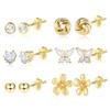 Alexcraft Stud Earrings 925 Silver Earrings Set for Women Multiple