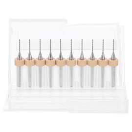 sourcing map 10pcs PCB Drill Bit Set 1/8" Shank 0.8mm Tungsten Carbide Micro Twist Drill Bits Tools for Print Circuit Board Jewelry Plastic Wood Soft Metal