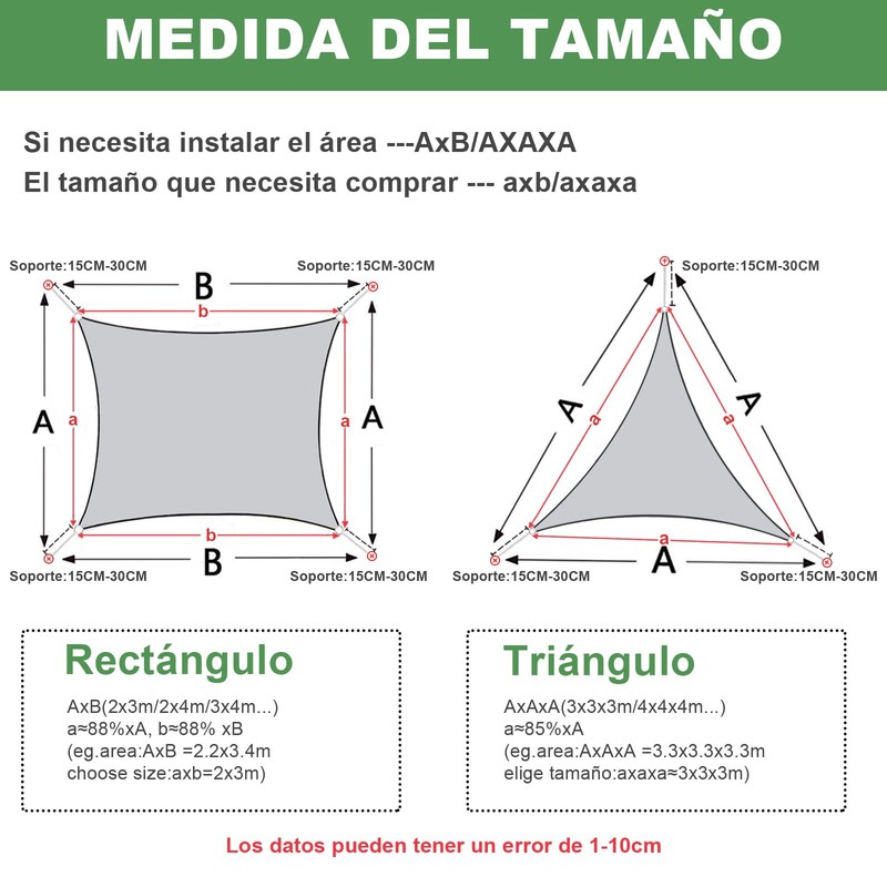 AXT SHADE Sun Shade Sail Waterproof 2.5x2.5x3.5m Triangle UV Block