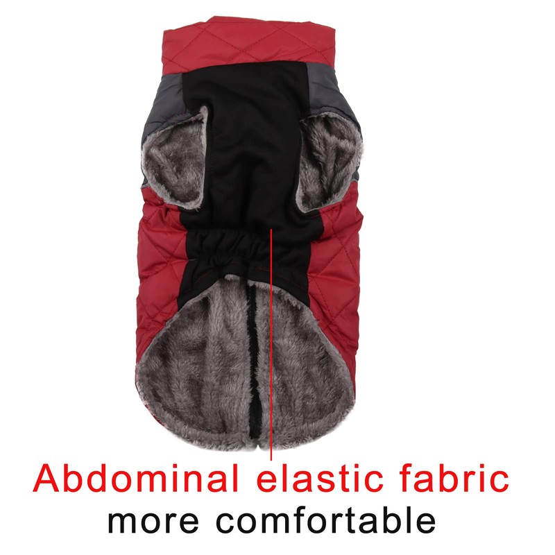 JoyDaog Warm Fleece Dog Coats for Small Dogs,D-Rings Waterproof Puppy